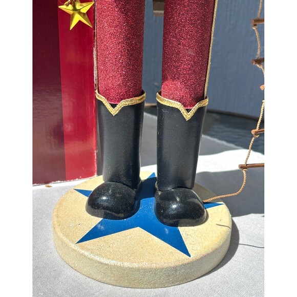 Vintage Bombay Company Aviator Nutcracker Pilot with Model Plane 18" 1990s w Box - Picture 4 of 16